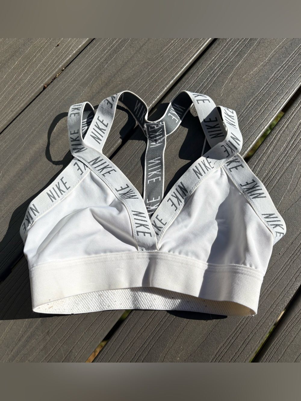 Nike Strappy Indy Logo Bra White Small